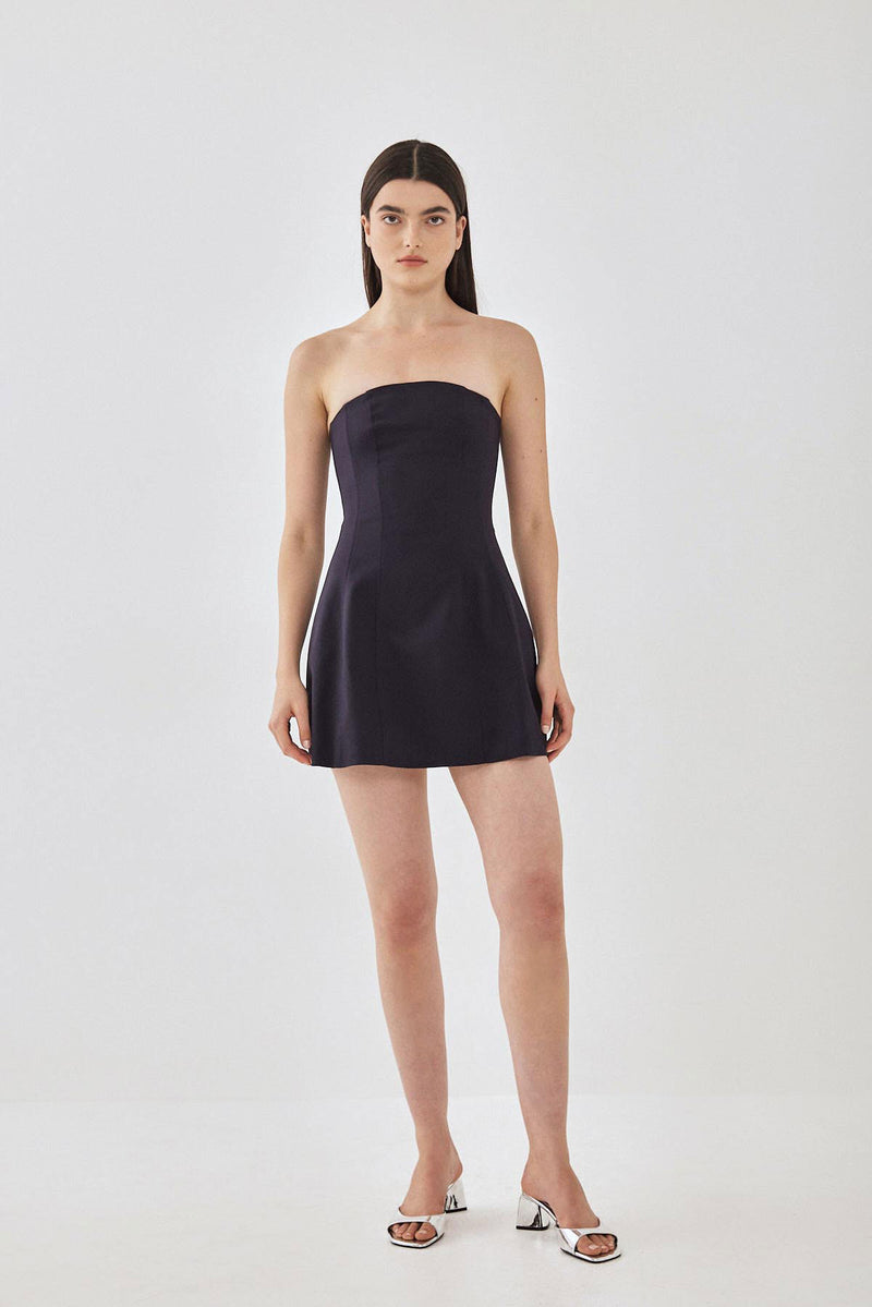 Volume Strapless Mini Dress