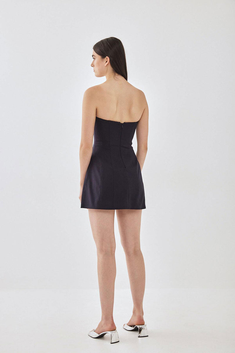 Volume Strapless Mini Dress