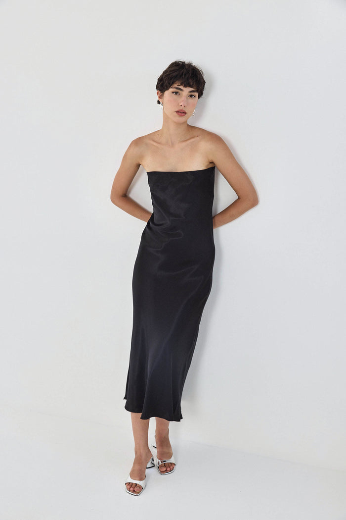 Satin Strapless Dress