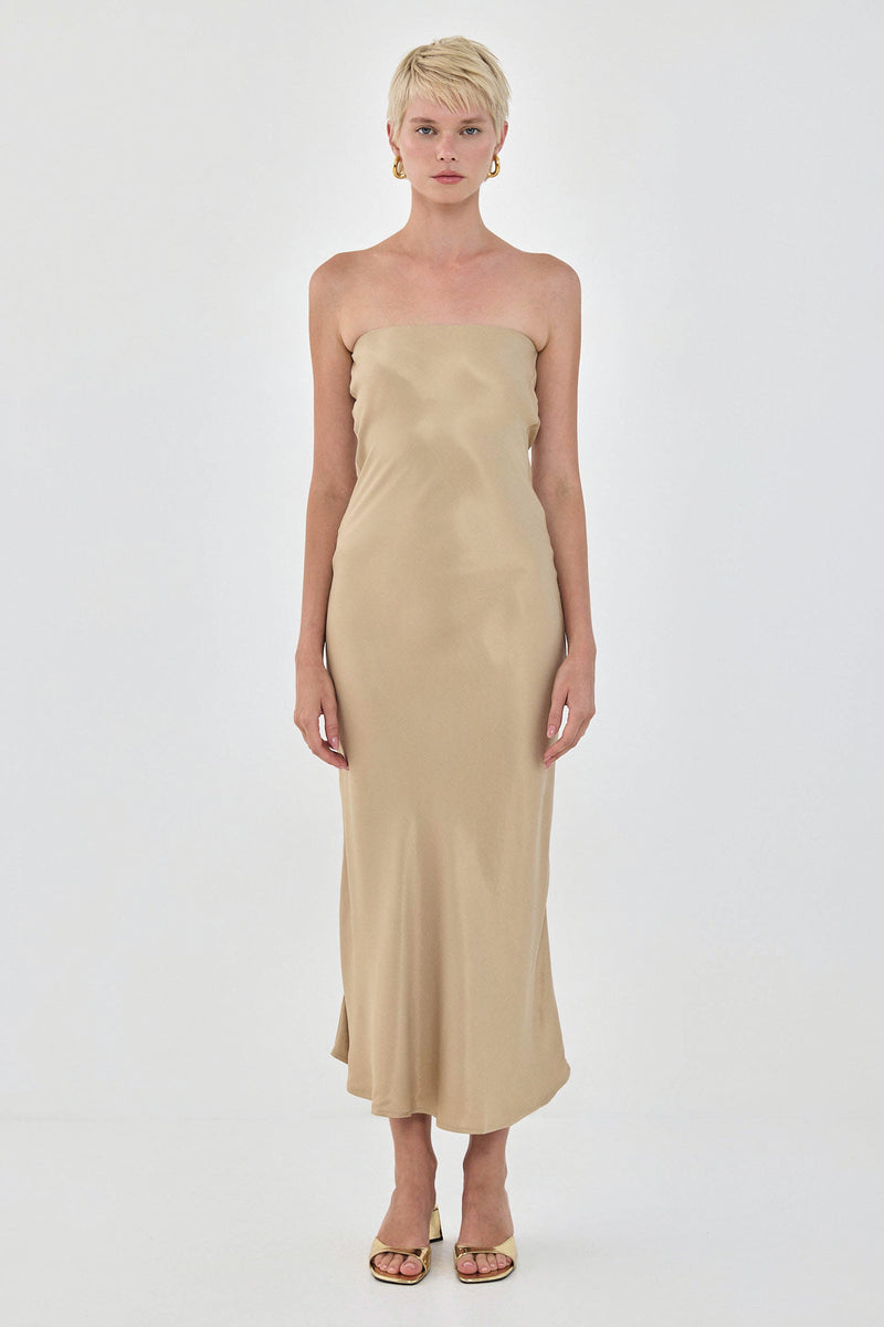 Satin Strapless Dress