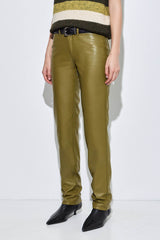 Vegan Leather Slim Pants