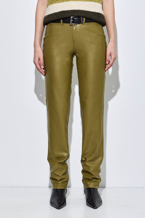 Vegan Leather Slim Pants