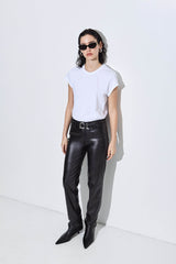 Vegan Leather Slim Pants