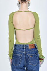 Knitted Open Back Buckled Top