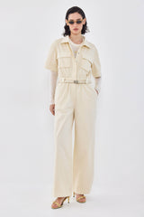 Short Sleeved Cargo Jumpsuit