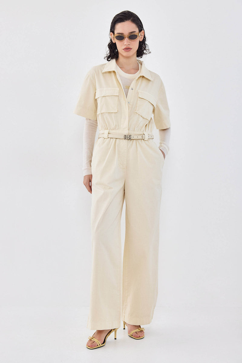 Short Sleeved Cargo Jumpsuit