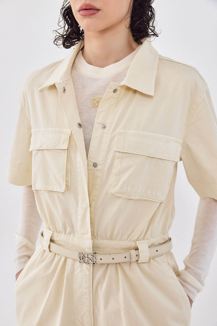 Short Sleeved Cargo Jumpsuit