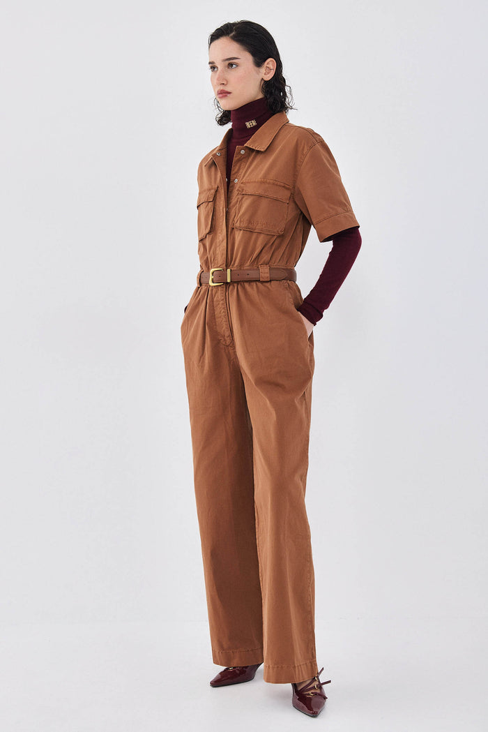 Short Sleeved Cargo Jumpsuit