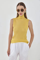 Knit Sleeveless Turtleneck Top