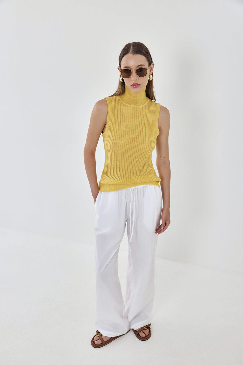 Knit Sleeveless Turtleneck Top