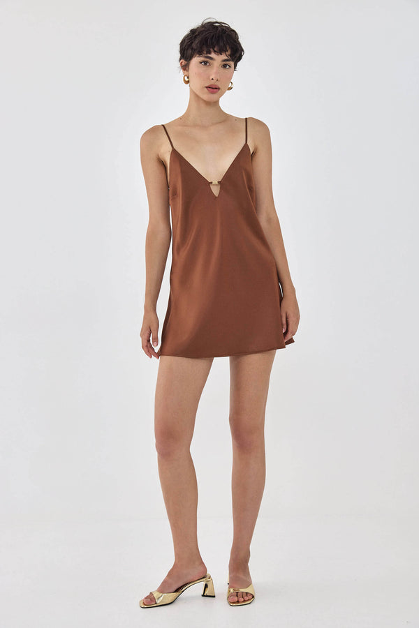 Satin Slip Open Back Mini Dress