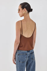 Satin V Neck Tank Top