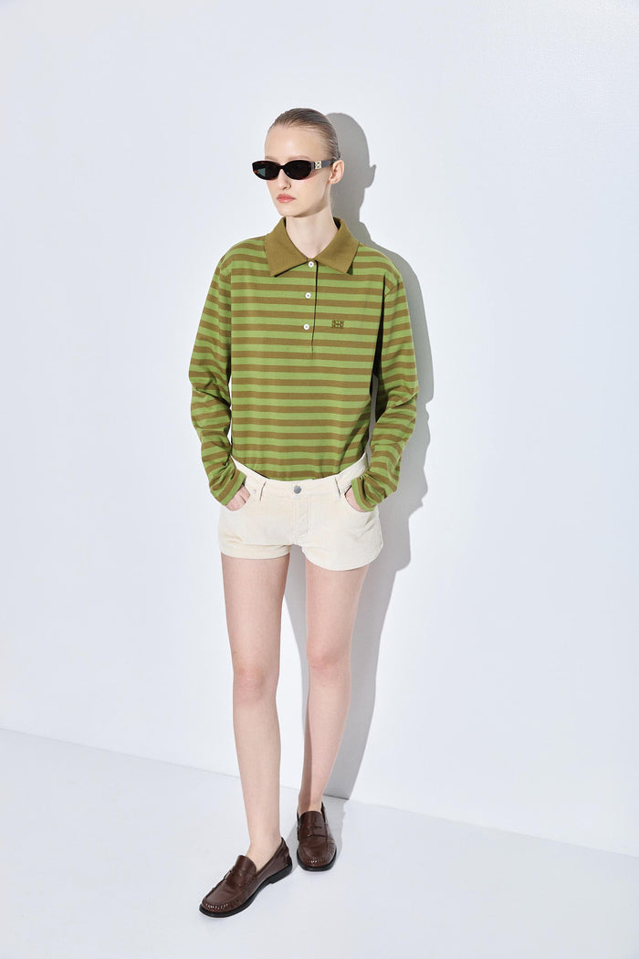 Heavy Cotton Striped Polo Shirt