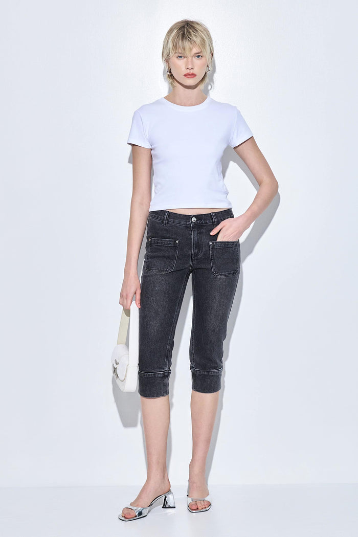 Mid Rise Capri Denim