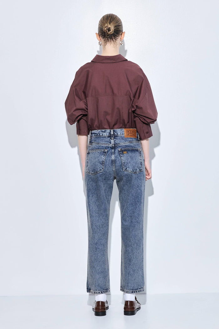 No.5| High Waist Straight Cropped Denim