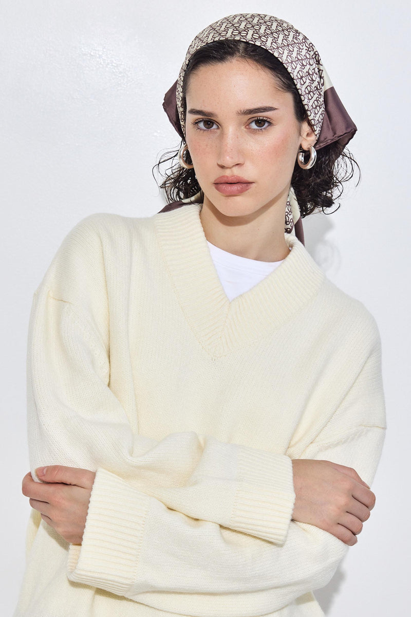 V Neck Oversized Jumper