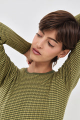 Long Sleeve Ribbed Striped Knit