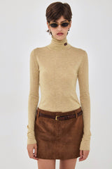 Lightweight Knitted Turtleneck Logo Top