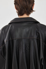 Vegan Leather Bomber Jacket