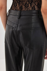 Vegan Leather Straight Pants