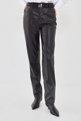 Vegan Leather Straight Pants