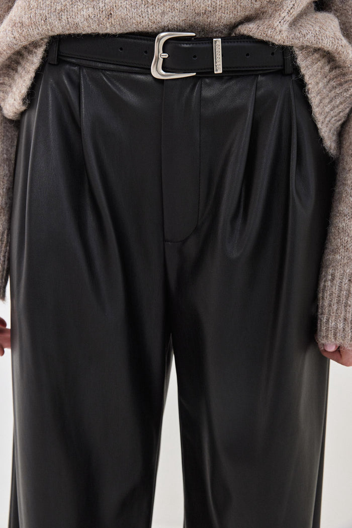 Vegan Leather Wide Pants