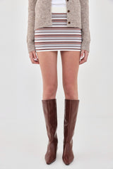 Knitted Striped Mini Skirt