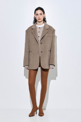 Double Wool Oversized Blazer