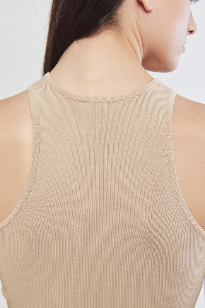 Tight Ribbed Asymmetrical Top