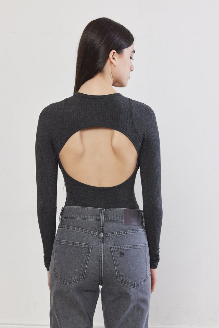 Open Back Ribbed Top