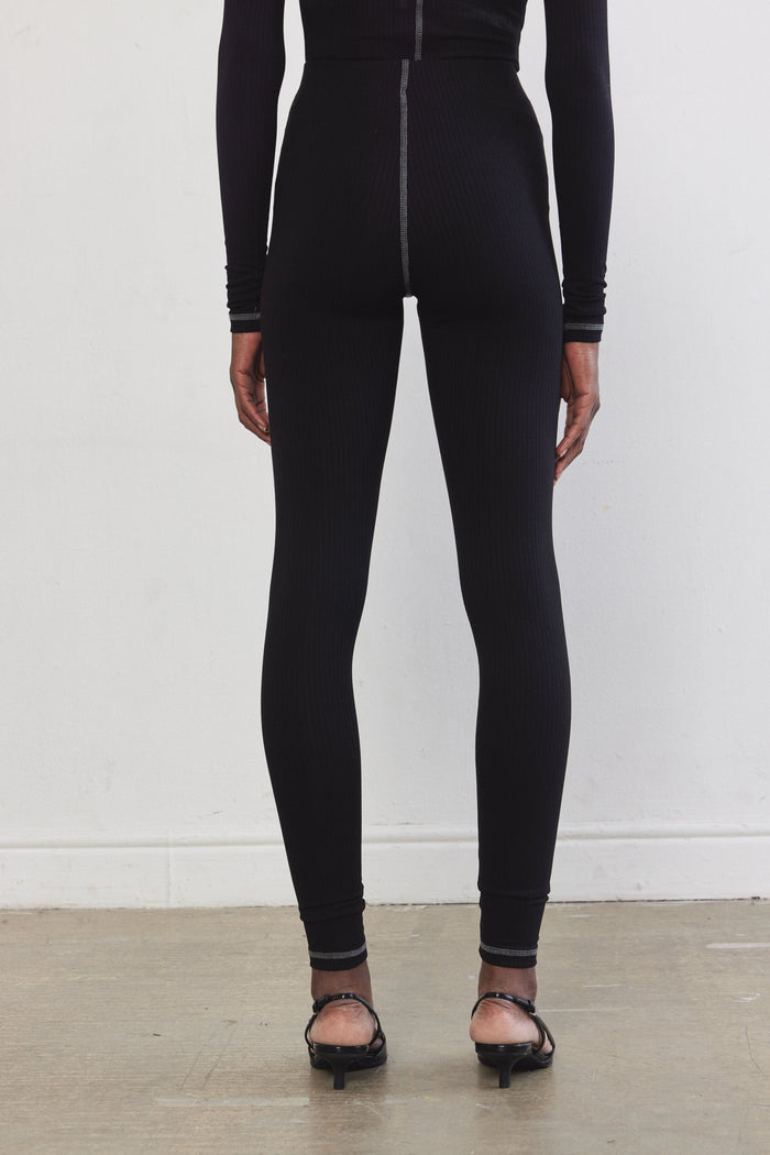 Ribbed Flat-Lock Leggings