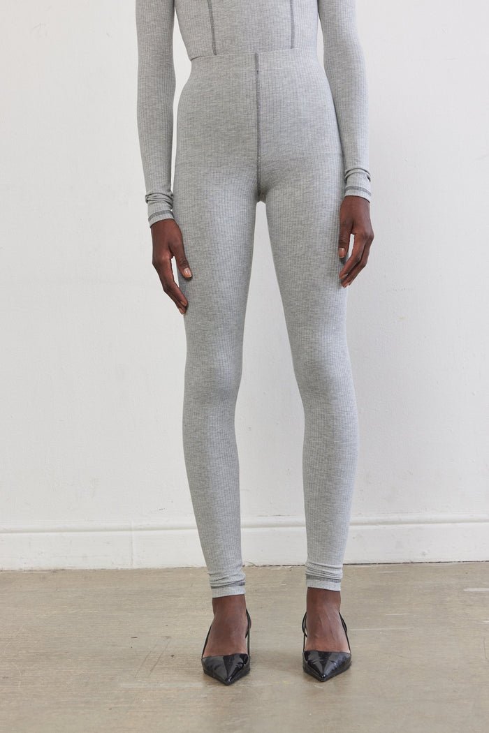 Ribbed Flat-Lock Leggings