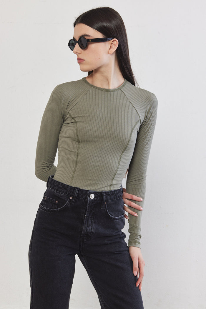 Princess Cut Flat-Lock Ribbed Top