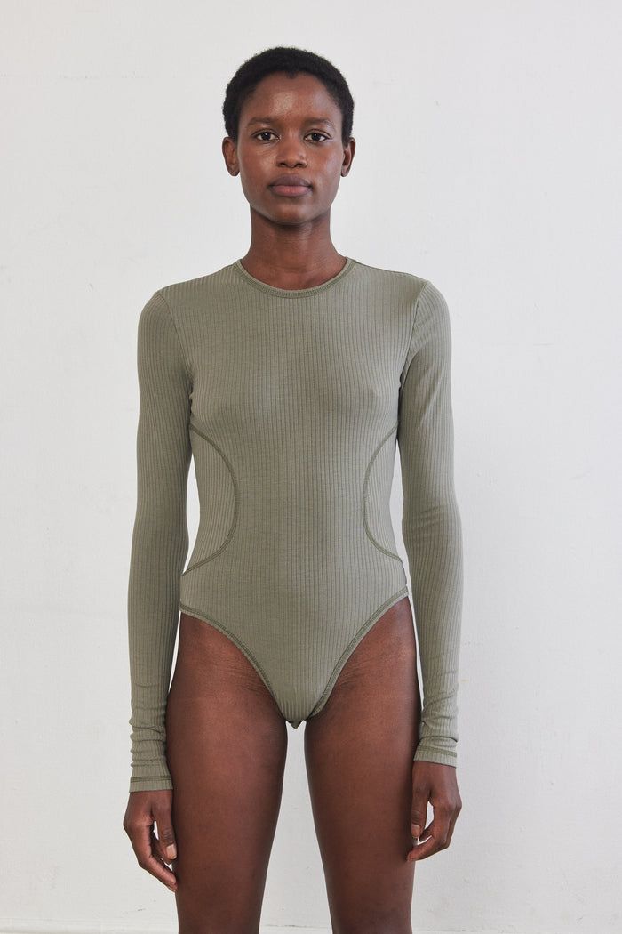 Flat-Lock Ribbed Bodysuit