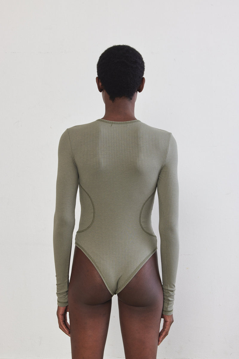 Flat-Lock Ribbed Bodysuit