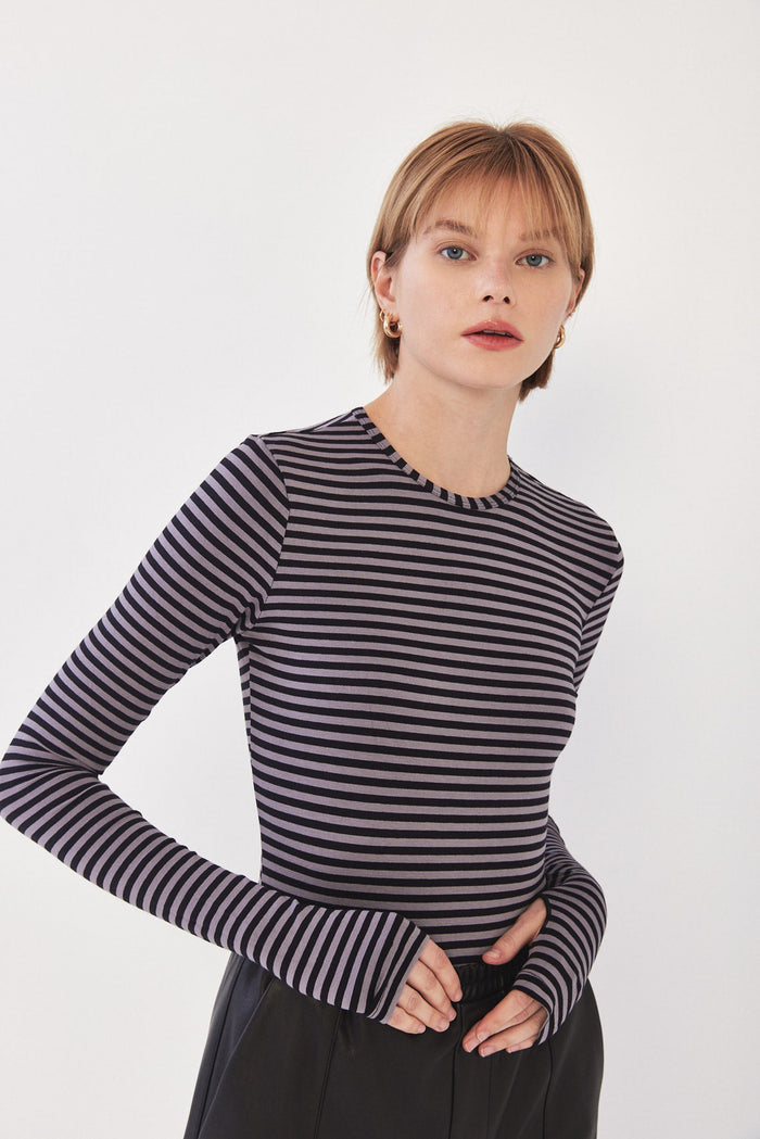 Fitted Striped Long Sleeve Shirt