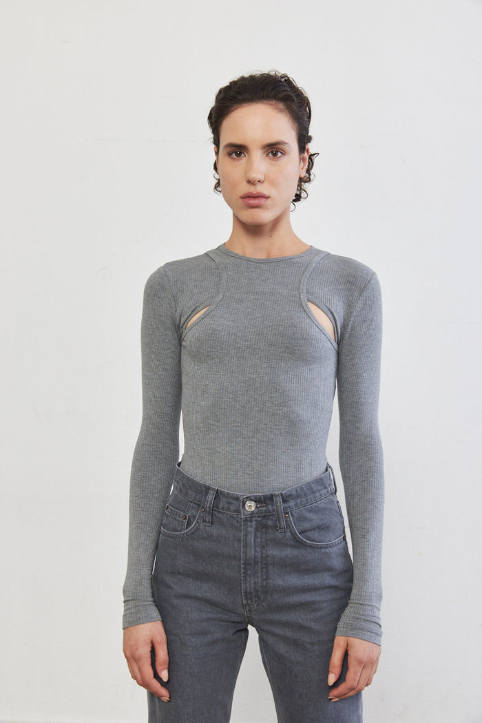 Cut-Out Ribbed Top