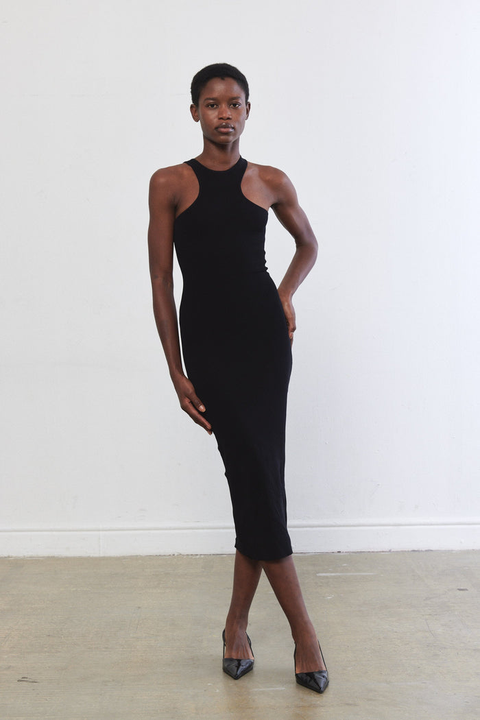 Tight Ribbed Asymmetrical Dress